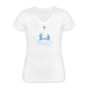 A Savior Has Been Born - Women's V-Neck T-Shirt - white