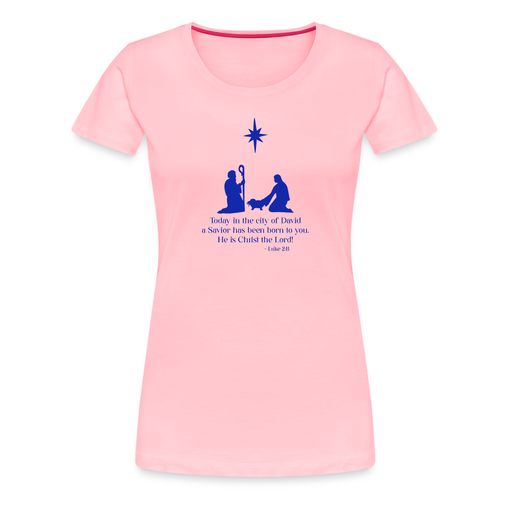 A Savior Has Been Born - Women’s Premium T-Shirt - pink