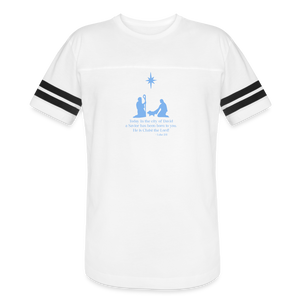 A Savior Has Been Born - Unisex Vintage Sport T-Shirt - white/black