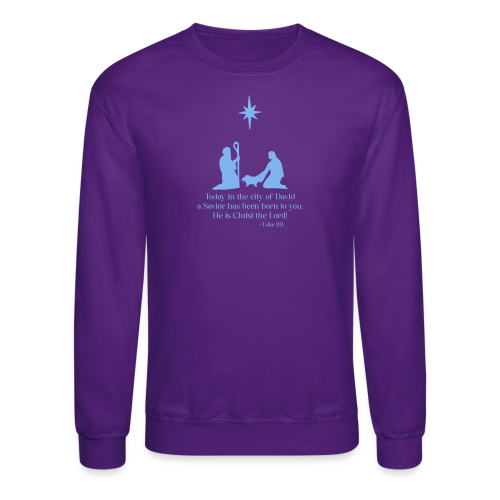 A Savior Has Been Born - Unisex Crewneck Sweatshirt - purple