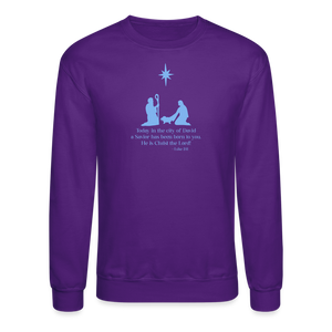 A Savior Has Been Born - Unisex Crewneck Sweatshirt - purple