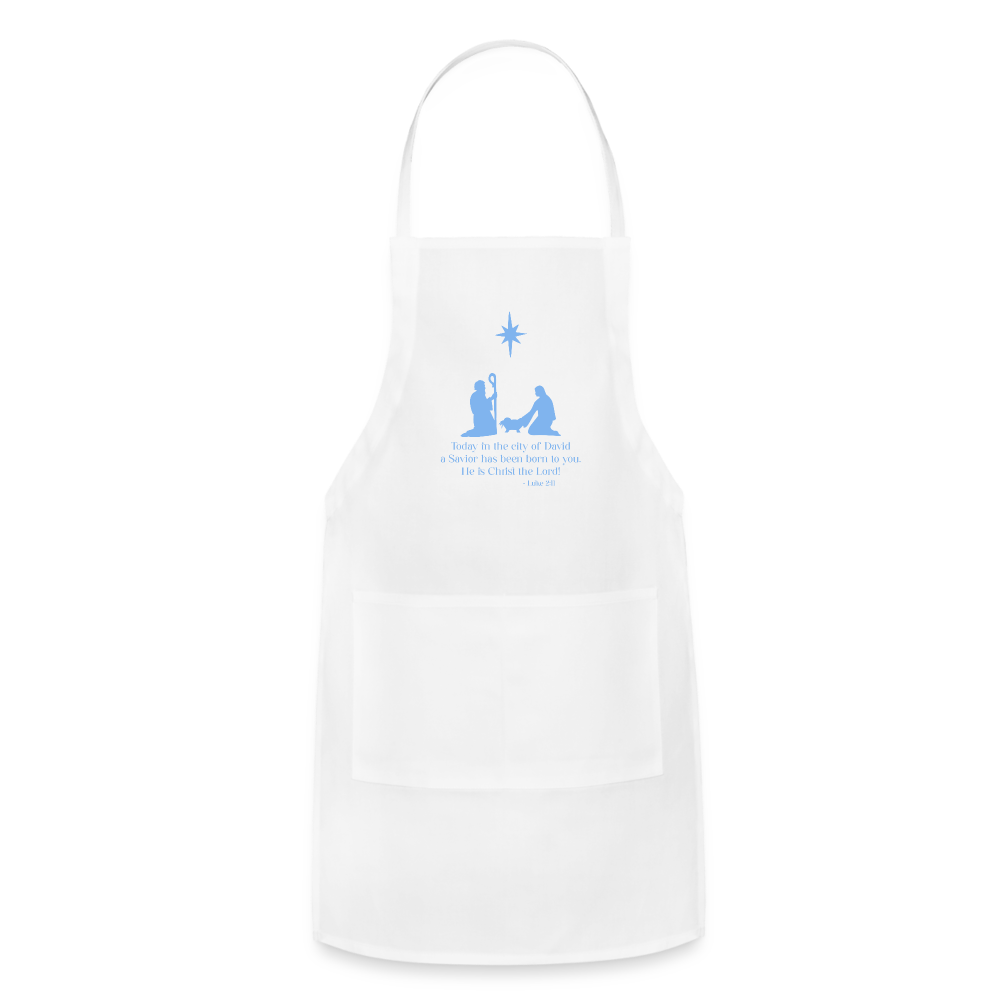 A Savior Has Been Born - Adjustable Apron - white