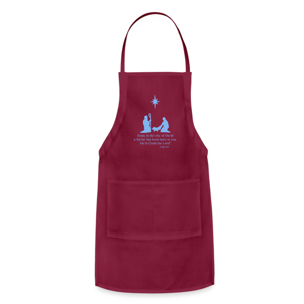 A Savior Has Been Born - Adjustable Apron - burgundy