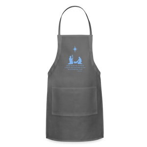 A Savior Has Been Born - Adjustable Apron - charcoal