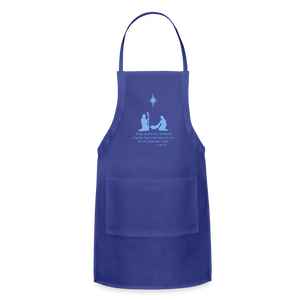 A Savior Has Been Born - Adjustable Apron - royal blue