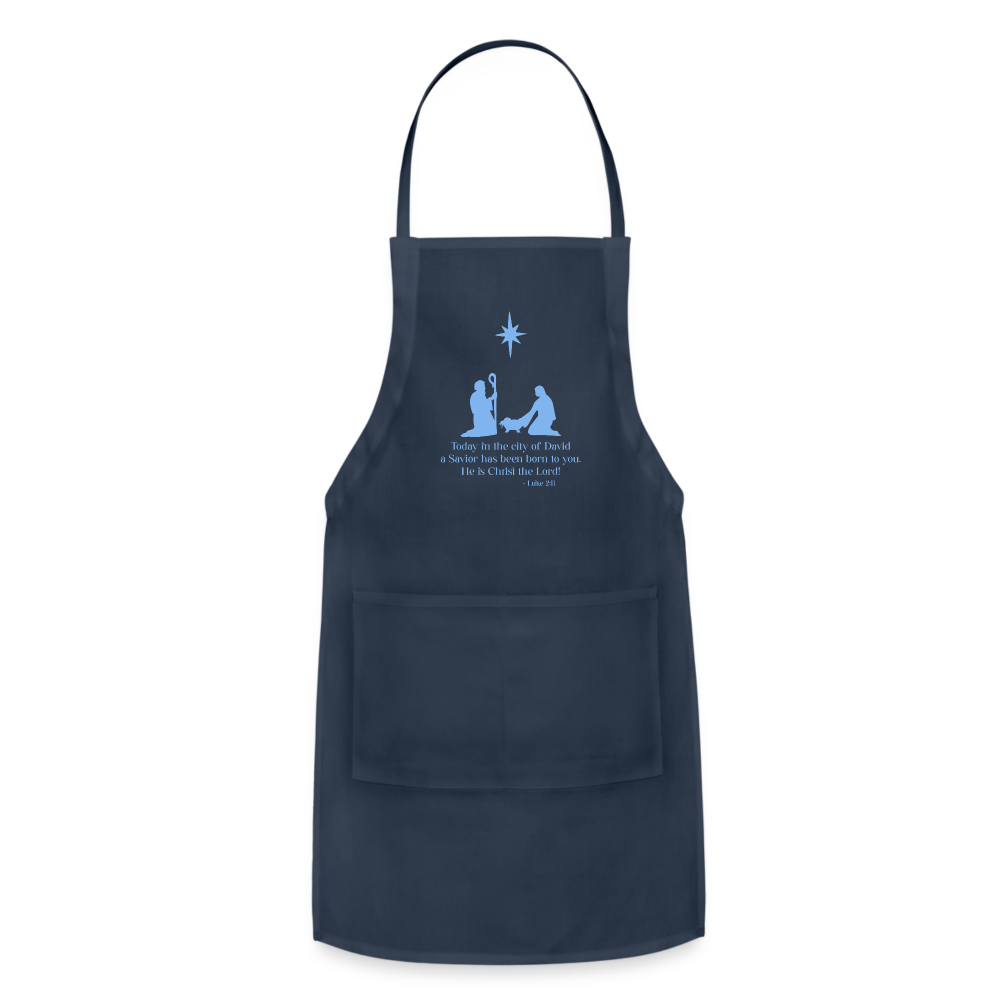 A Savior Has Been Born - Adjustable Apron - navy