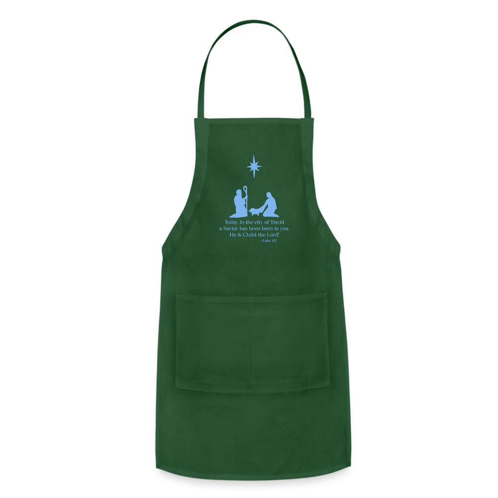 A Savior Has Been Born - Adjustable Apron - forest green