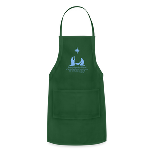 A Savior Has Been Born - Adjustable Apron - forest green