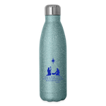 A Savior Has Been Born - Insulated Stainless Steel Water Bottle - turquoise glitter