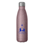 A Savior Has Been Born - Insulated Stainless Steel Water Bottle - pink glitter