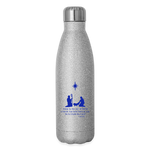 A Savior Has Been Born - Insulated Stainless Steel Water Bottle - silver glitter