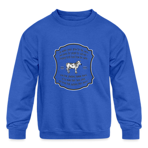 Grass for Cattle - Kids' Crewneck Sweatshirt - royal blue