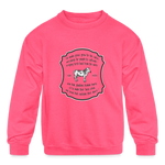 Grass for Cattle - Kids' Crewneck Sweatshirt - neon pink