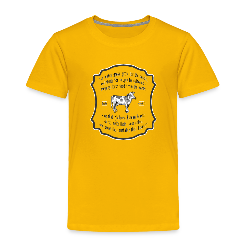 Grass for Cattle - Toddler Premium T-Shirt - sun yellow
