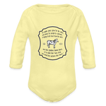 Grass for Cattle - Organic Long Sleeve Baby Bodysuit - washed yellow