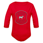 Grass for Cattle - Organic Long Sleeve Baby Bodysuit - red