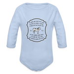 Grass for Cattle - Organic Long Sleeve Baby Bodysuit - sky