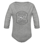 Grass for Cattle - Organic Long Sleeve Baby Bodysuit - heather grey