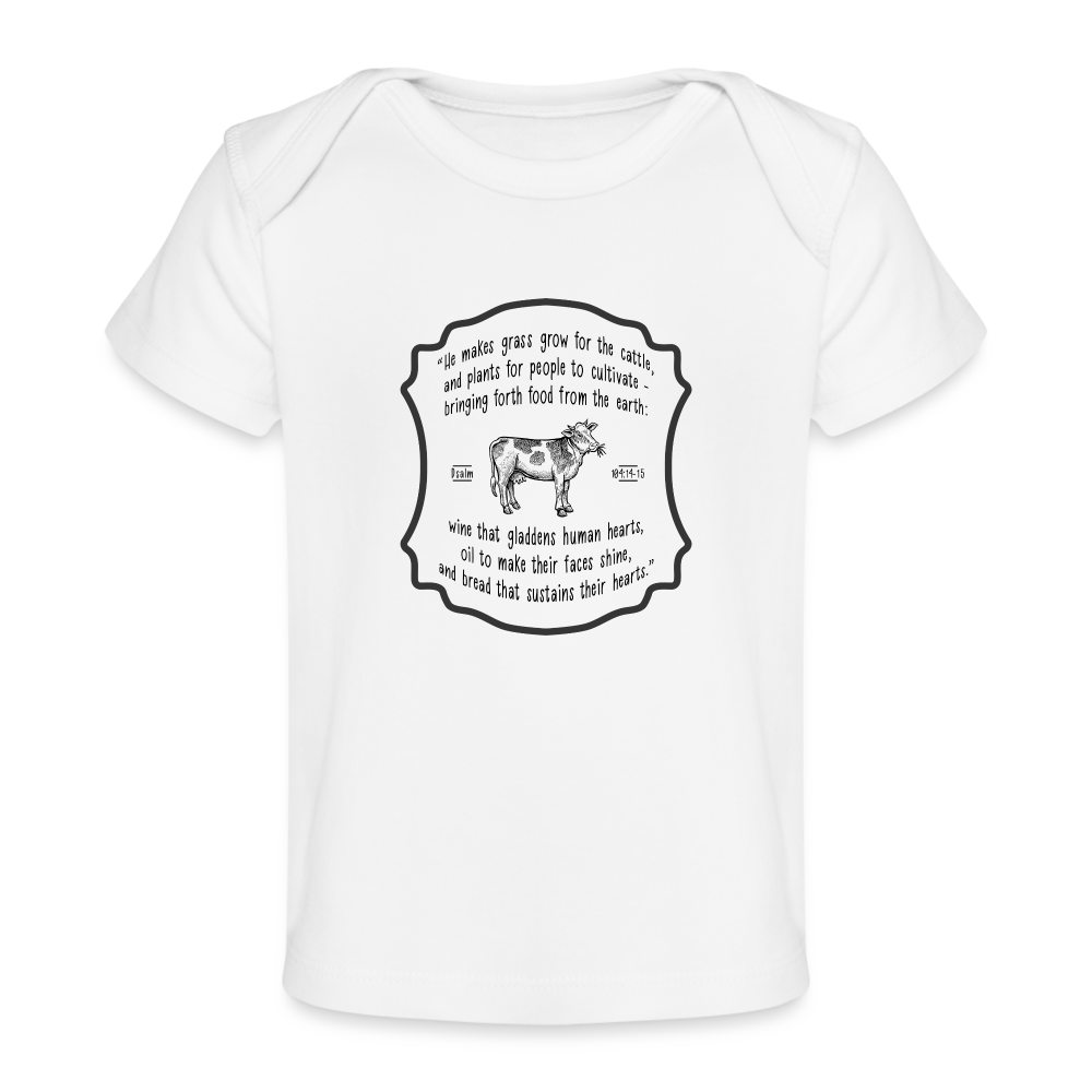 Grass for Cattle - Organic Baby T-Shirt - white