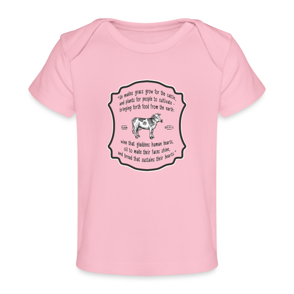 Grass for Cattle - Organic Baby T-Shirt - light pink