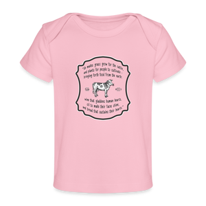 Grass for Cattle - Organic Baby T-Shirt - light pink