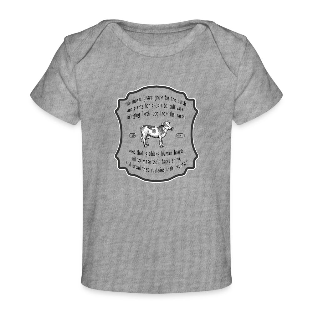 Grass for Cattle - Organic Baby T-Shirt - heather grey