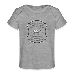 Grass for Cattle - Organic Baby T-Shirt - heather grey