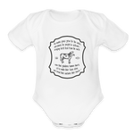 Grass for Cattle - Organic Short Sleeve Baby Bodysuit - white