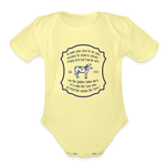 Grass for Cattle - Organic Short Sleeve Baby Bodysuit - washed yellow