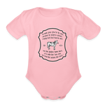 Grass for Cattle - Organic Short Sleeve Baby Bodysuit - light pink