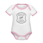 Grass for Cattle - Organic Contrast Short Sleeve Baby Bodysuit - white/pink