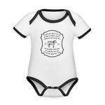 Grass for Cattle - Organic Contrast Short Sleeve Baby Bodysuit - white/black