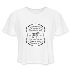 Grass for Cattle - Women's Cropped T-Shirt - white