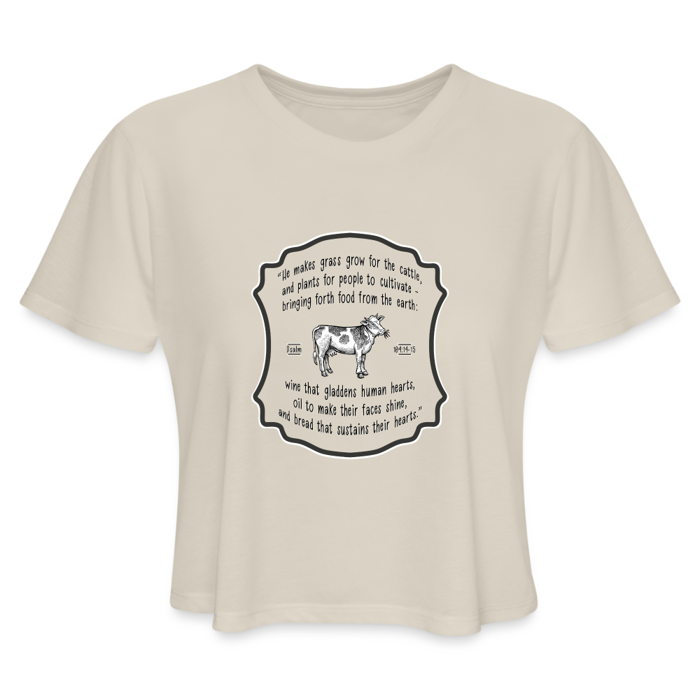 Grass for Cattle - Women's Cropped T-Shirt - dust