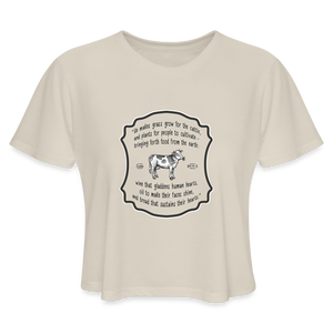 Grass for Cattle - Women's Cropped T-Shirt - dust