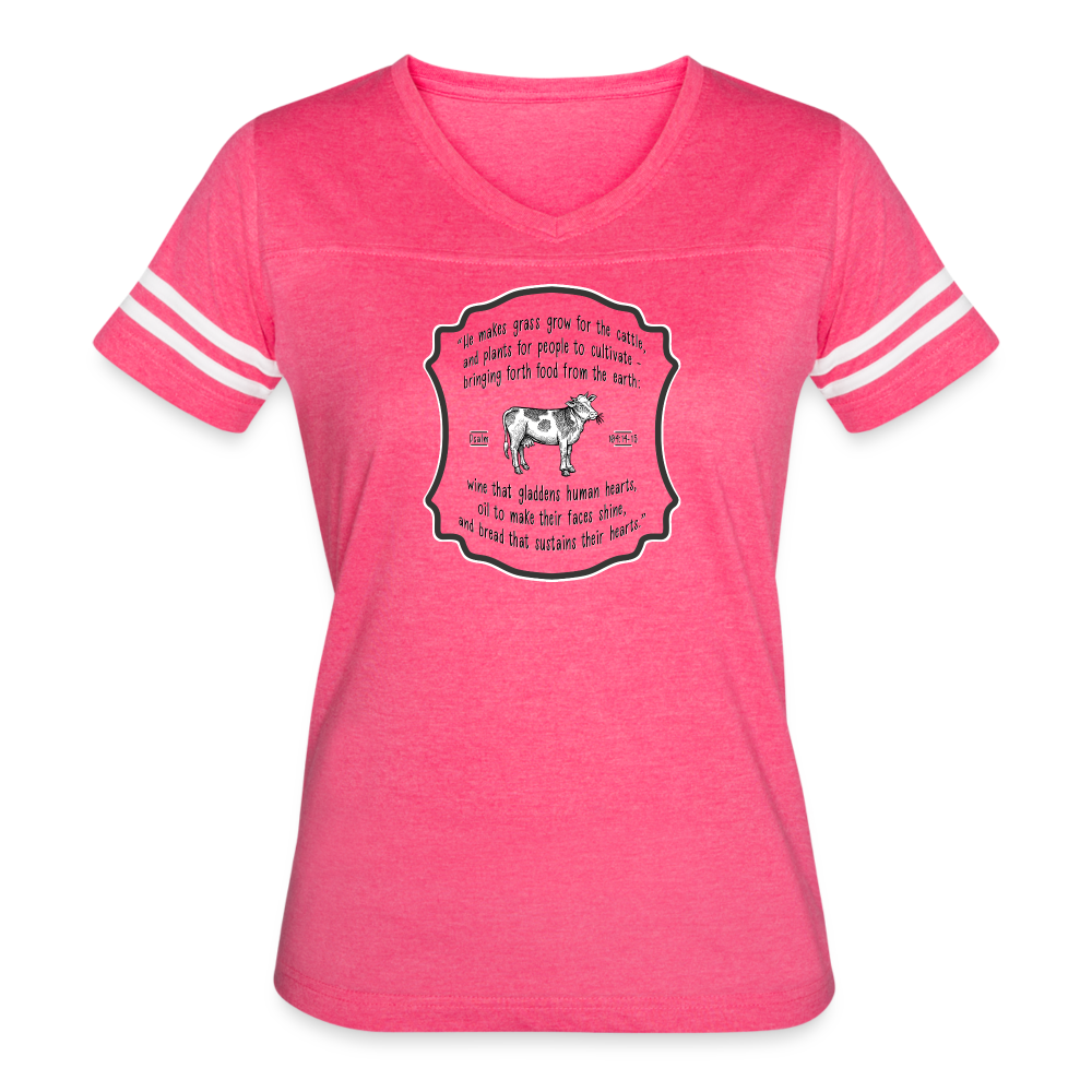 Grass for Cattle - Women’s Vintage Sport T-Shirt - vintage pink/white