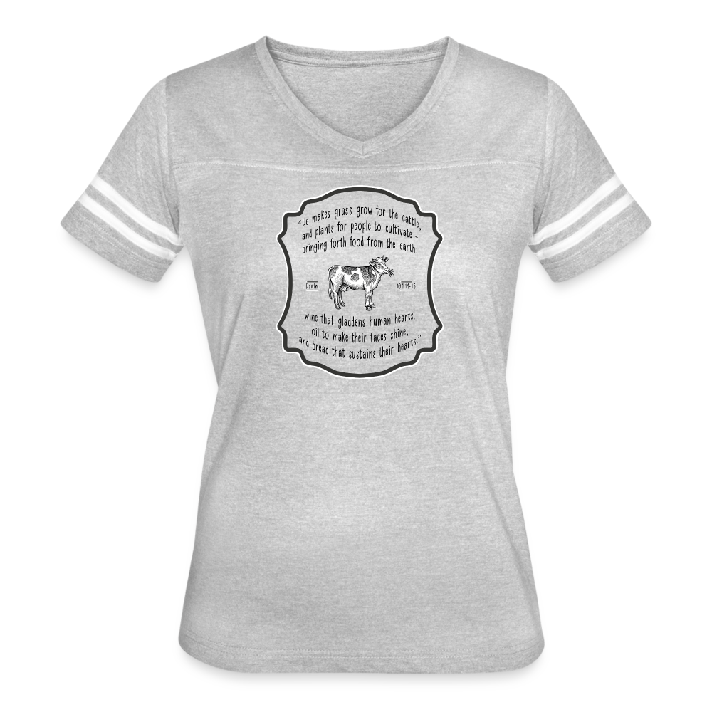Grass for Cattle - Women’s Vintage Sport T-Shirt - heather gray/white