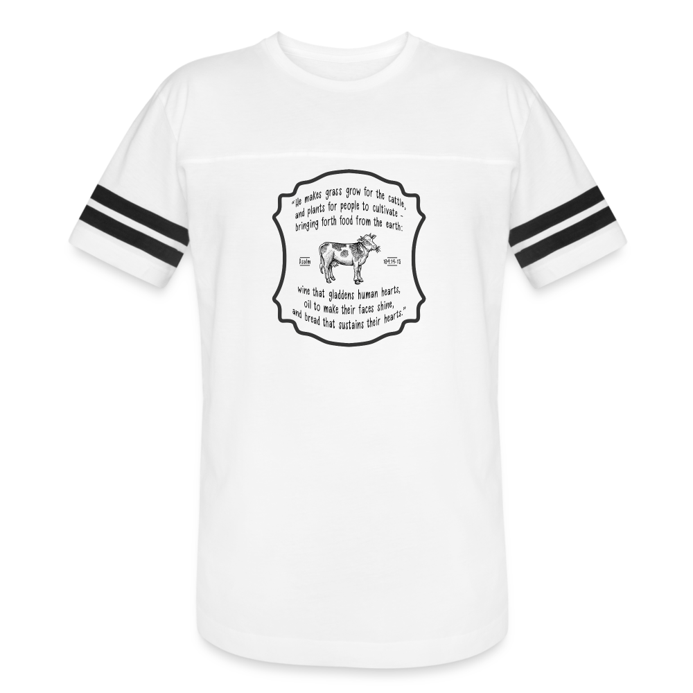 Grass for Cattle - Unisex Vintage Sport T-Shirt - white/black