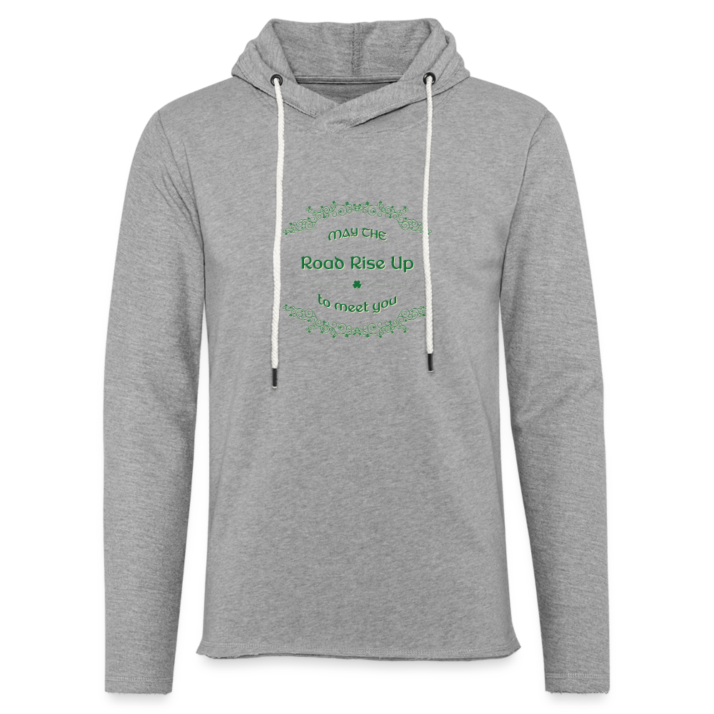 May the Road Rise Up to Meet You - Unisex Lightweight Terry Hoodie - heather gray