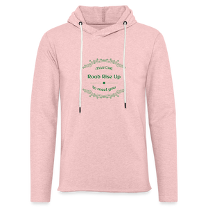 May the Road Rise Up to Meet You - Unisex Lightweight Terry Hoodie - cream heather pink