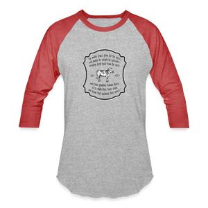 Grass for Cattle - Unisex Baseball T-Shirt - heather gray/red