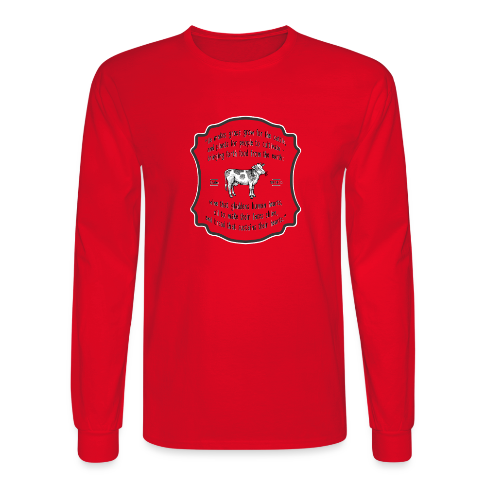Grass for Cattle - Unisex Long Sleeve T-Shirt - red