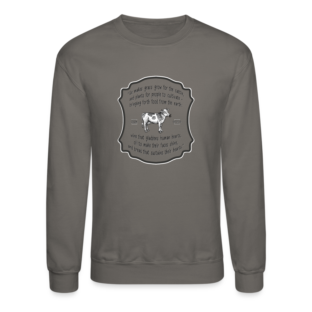 Grass for Cattle - Unisex Crewneck Sweatshirt - asphalt gray