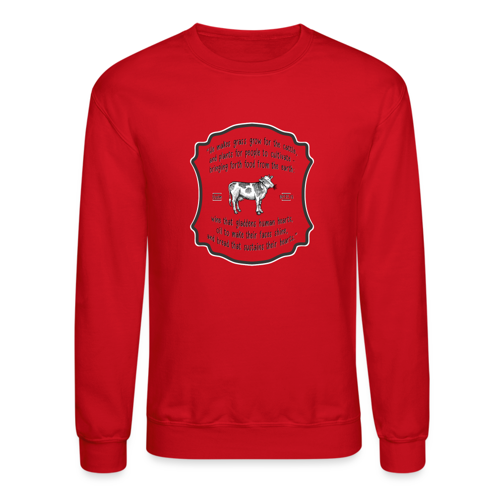 Grass for Cattle - Unisex Crewneck Sweatshirt - red