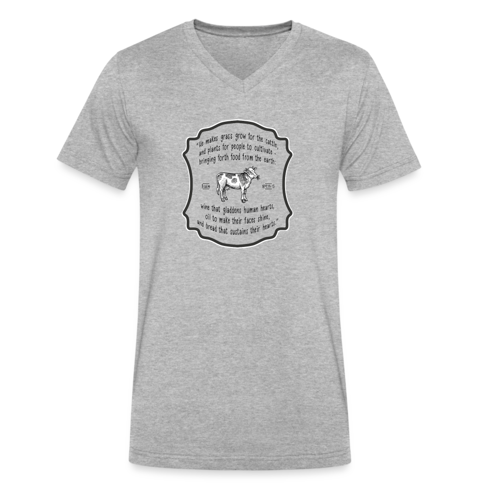 Grass for Cattle - Men's V-Neck T-Shirt - heather gray