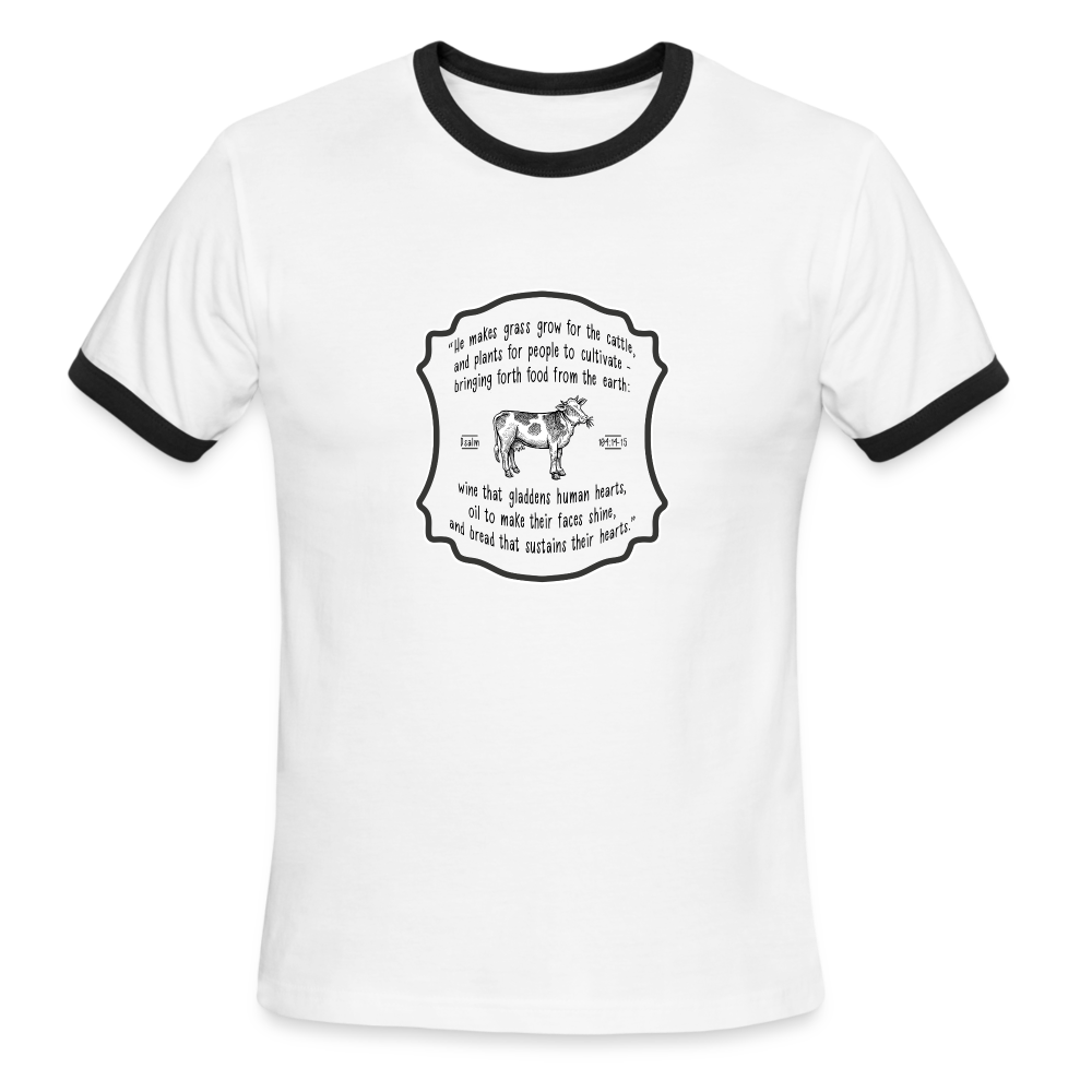 Grass for Cattle - Men's Ringer T-Shirt - white/black