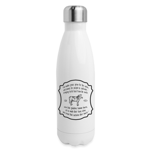 Grass for Cattle - Insulated Stainless Steel Water Bottle - white