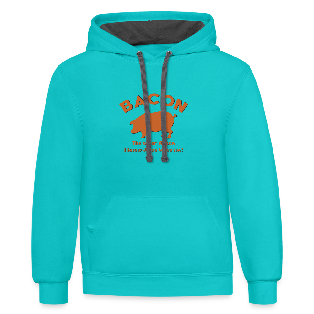 Bacon - Unisex Contrast Hoodie - scuba blue/asphalt