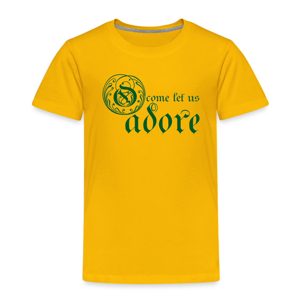 O Come Let Us Adore - Toddler Premium T-Shirt - sun yellow