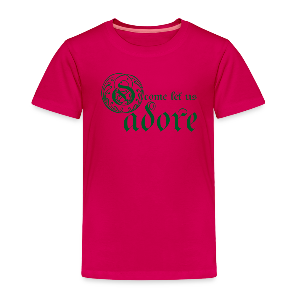 O Come Let Us Adore - Toddler Premium T-Shirt - dark pink